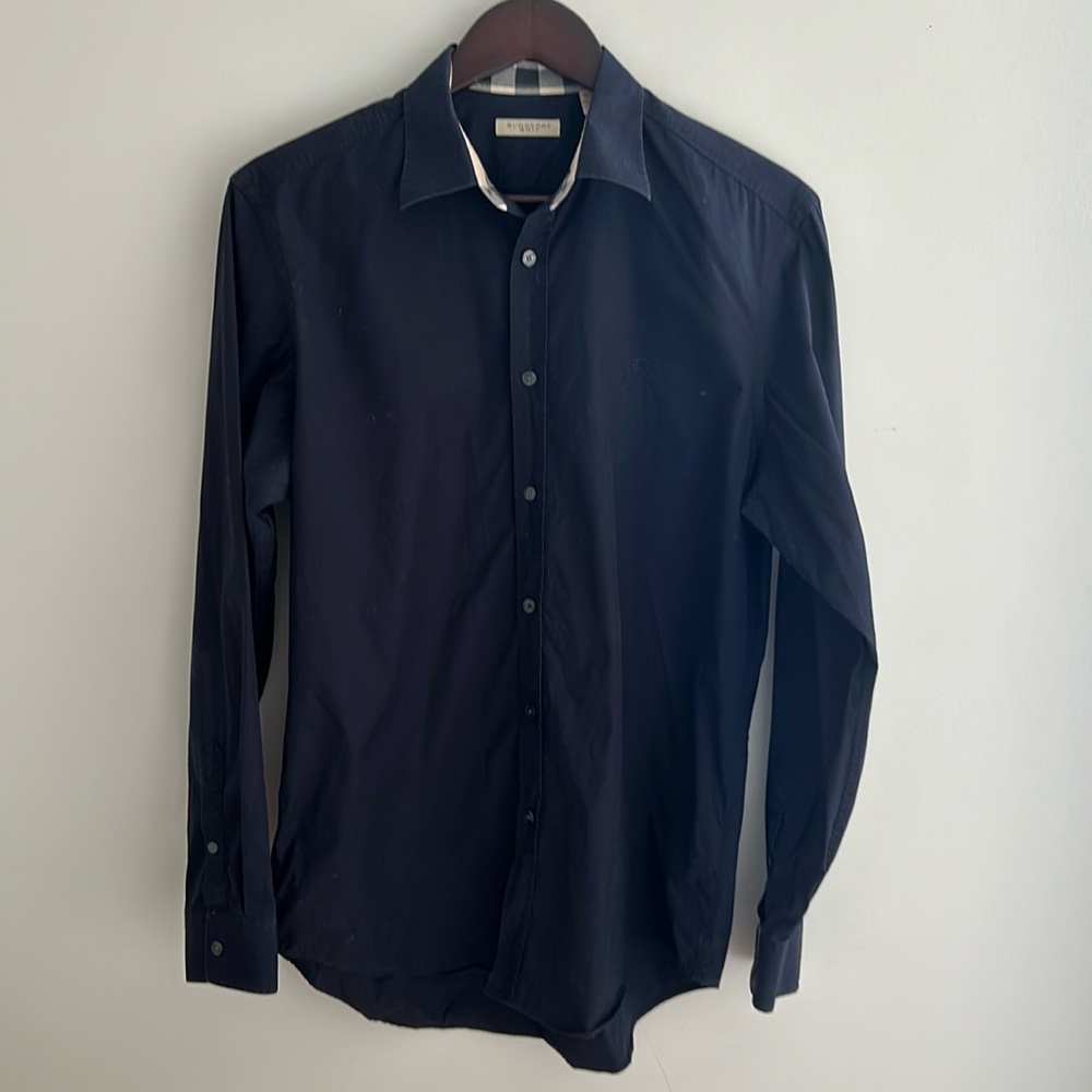 BURBERRY UNISEX BUTTON UP NAVY